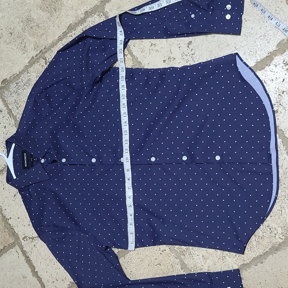 Bonobos Slim Fit Navy Blue Dot Print Button Down Shirt Size Medium - Picture 3 of 7